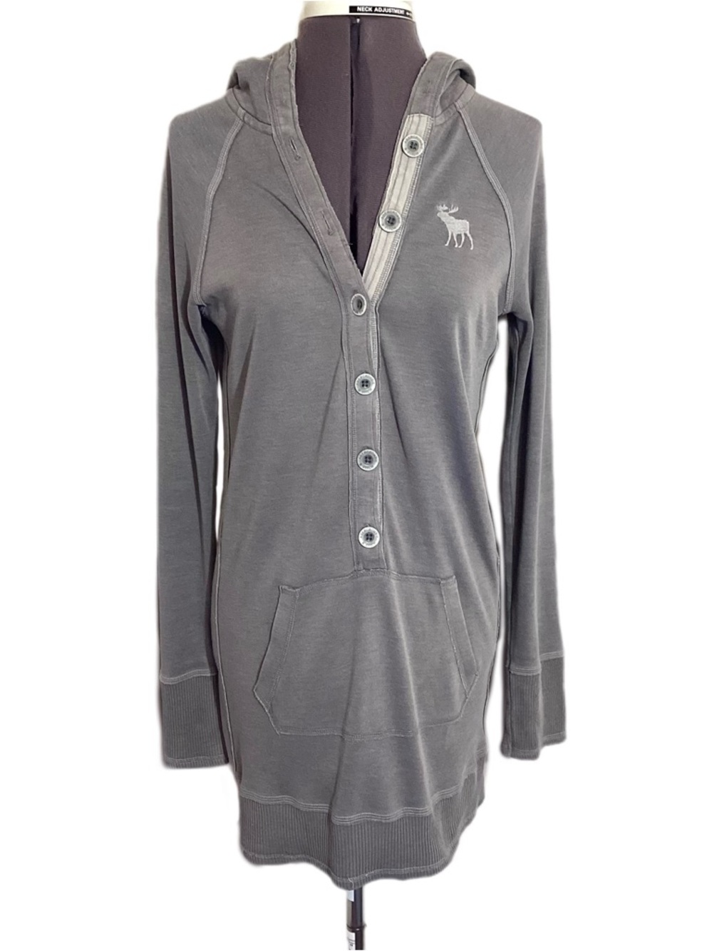 RARE Y2K Vtg Abercrombie Fitch Hooded Henley Tunic L